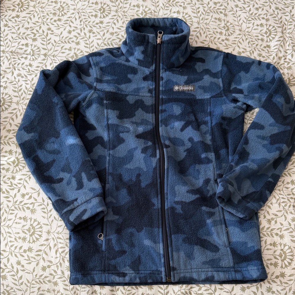 Columbia Navy and Sky Blue Camo Boys Jacket
